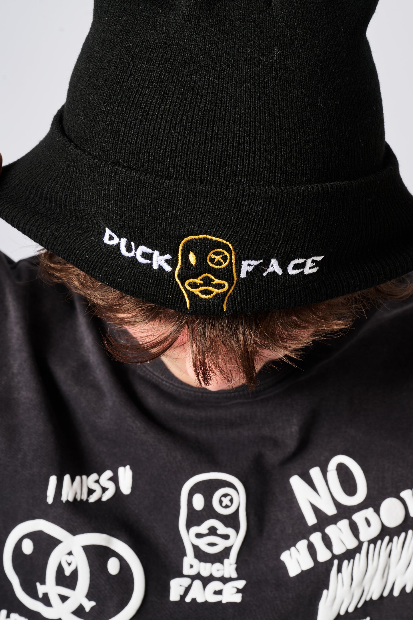 “Duck Face” beanies