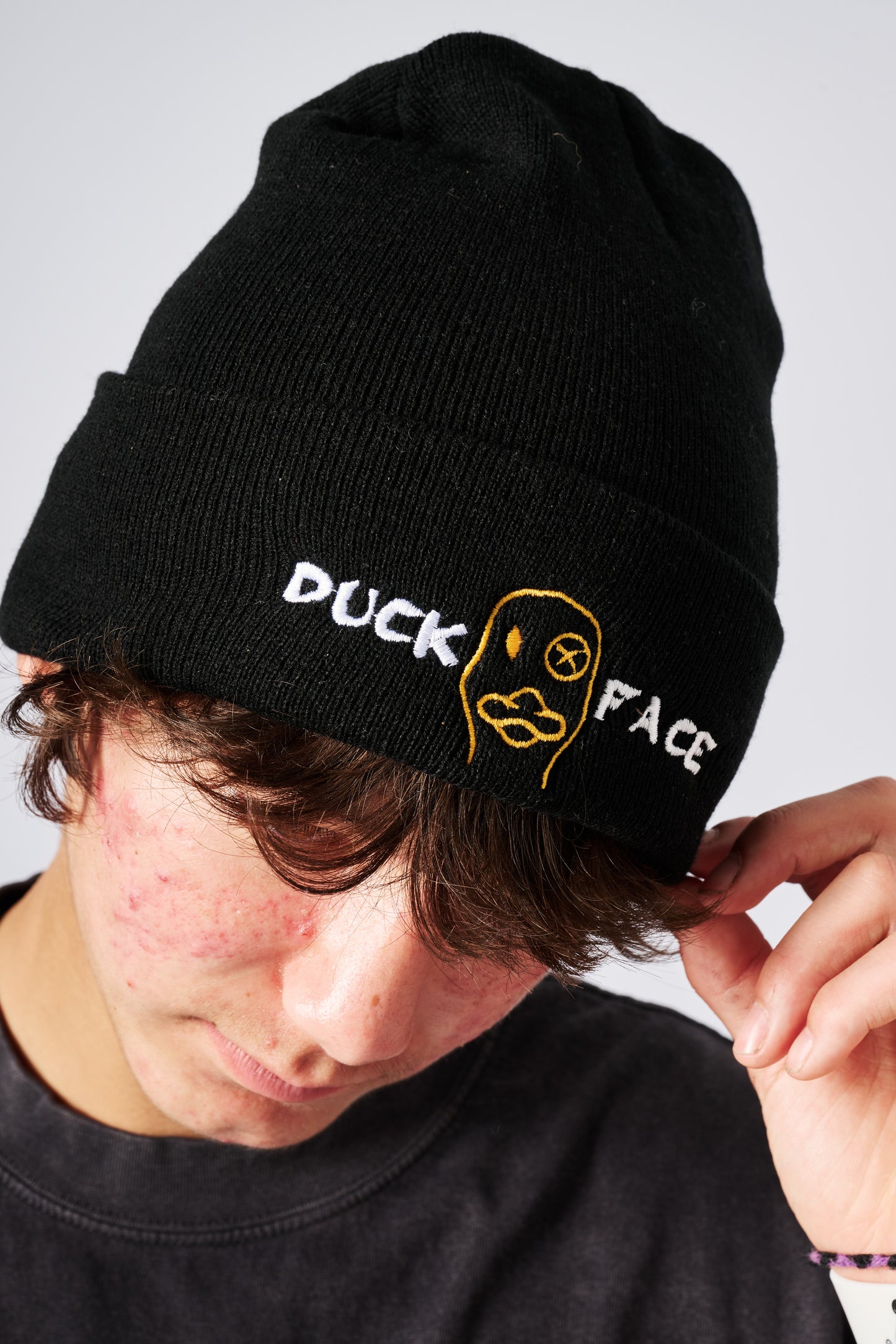 “Duck Face” beanies